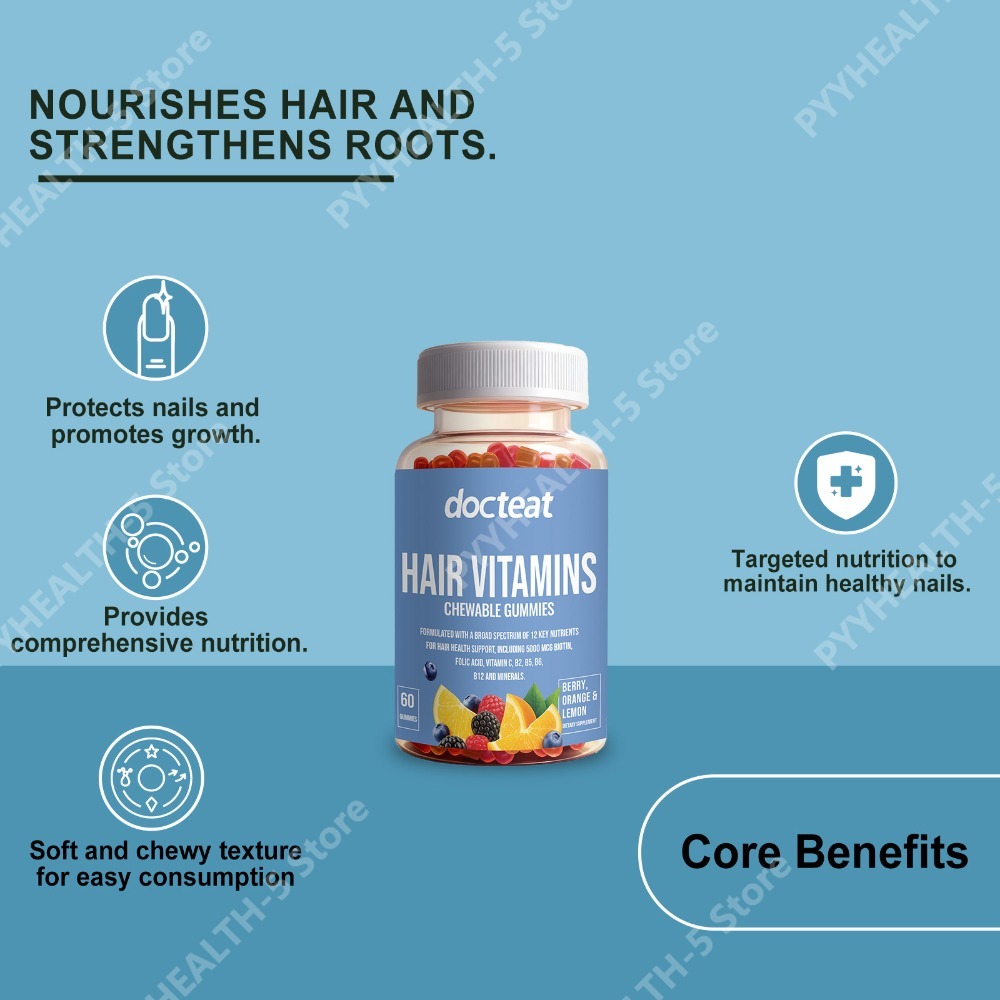 Hair Care Vitamin E - Gomitas de belleza para cabello, piel