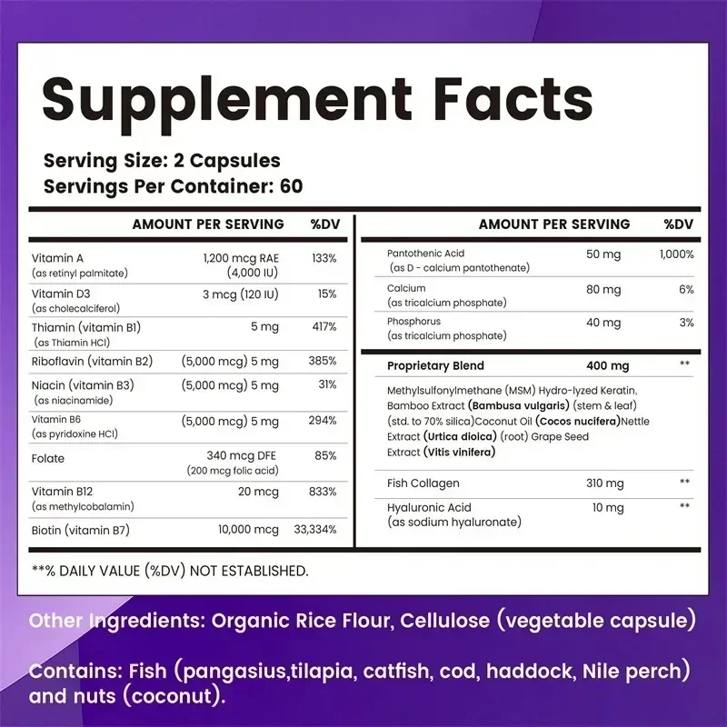 Suplemento de queratina y colá - Hair Care Vitamin reseña y precio