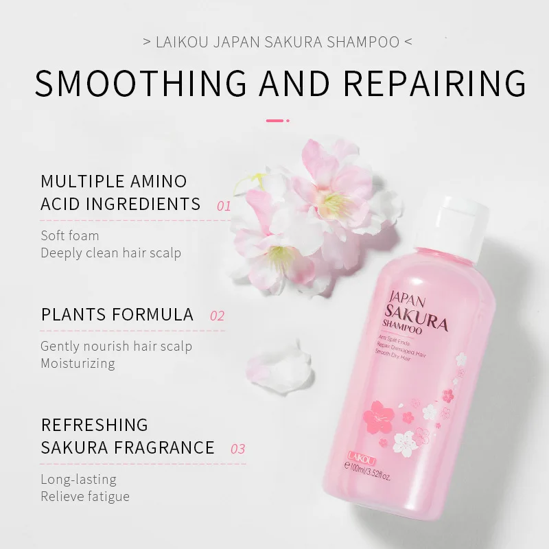 LAIKOU Japón Sakura champú rep - Hair Care Vitamin E reseña y precio