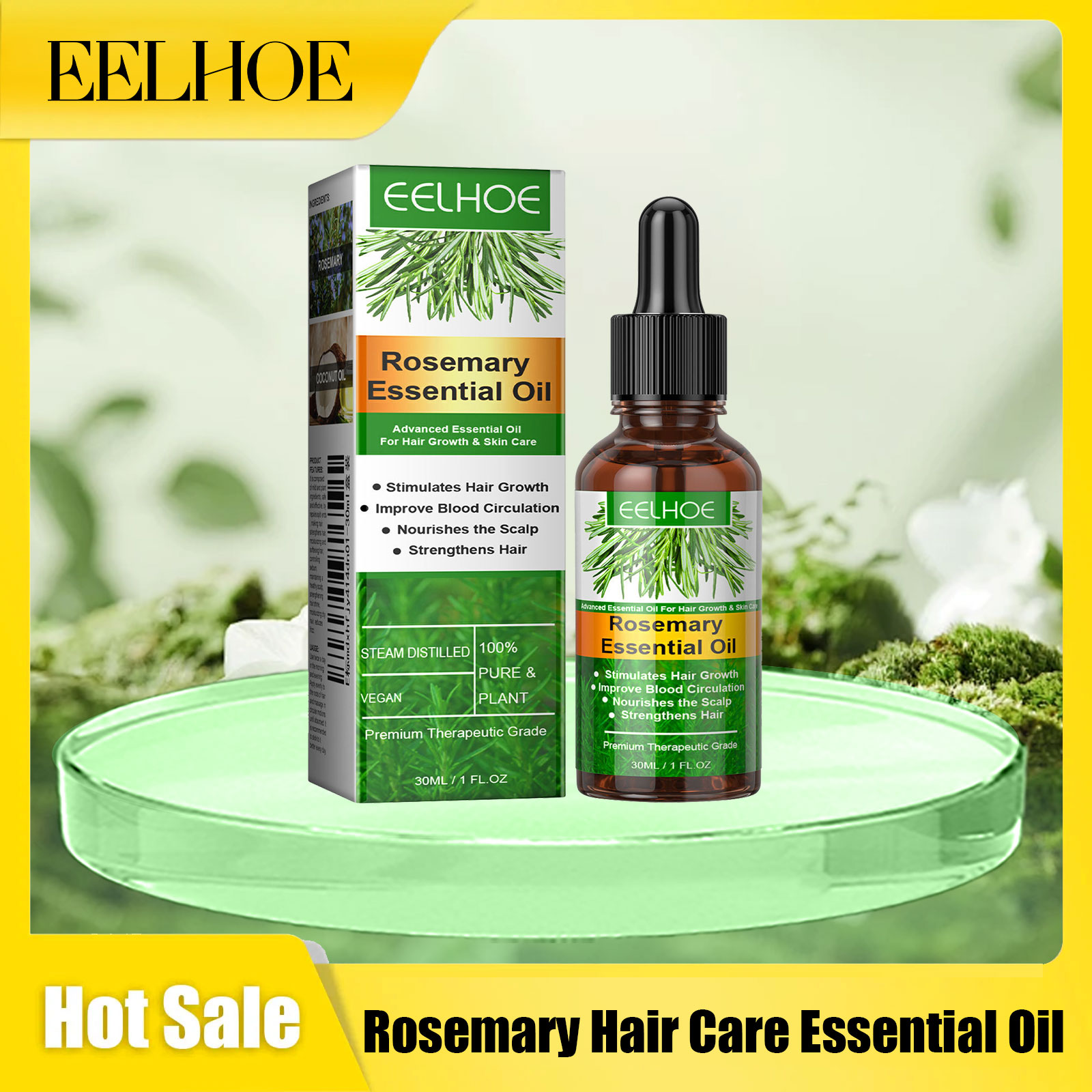 Eelhoe-aceite esencial para el - Rosemary Hair Oil reseña y precio